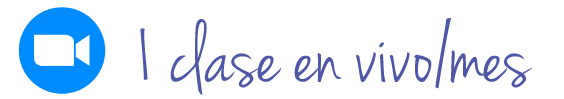 1 clase en vivo cada mes
